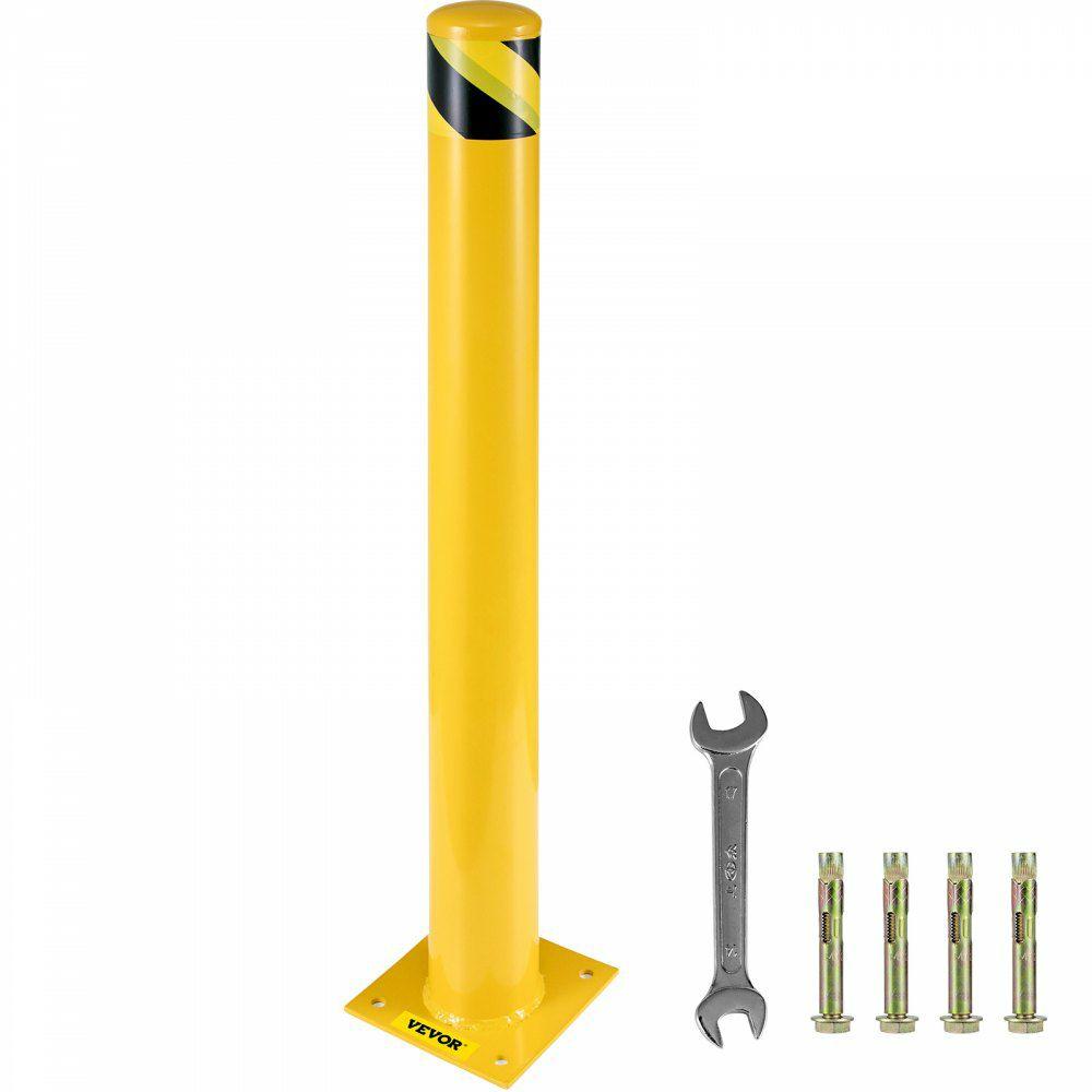 Safety Bollard, 36×5.5 Safety Barrier Bollard, 5-1/2″ OD 36″ Height Yellow Powder Coat Pipe Steel Safety Barrier with 4 Free Anchor Bolts for Traffic-Sensitive Area  |  Access Barriers & Crowd Control Access Barriers & Crowd Control Access Barriers & Crowd Control