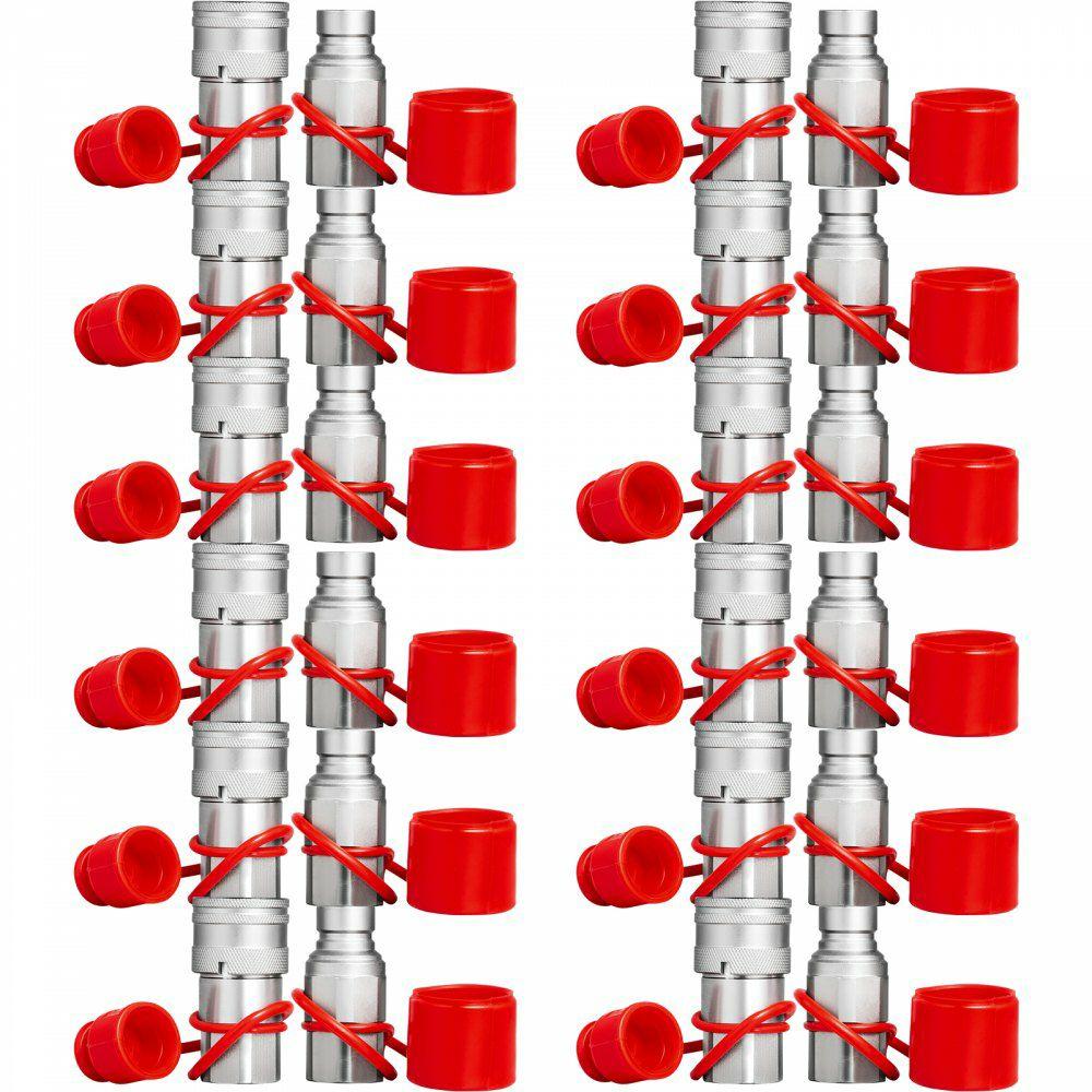 Skid Steer Hydraulic Quick Connect 1/2″ Body Hydraulic Coupler 1/2″ NPT Hydraulic Coupling Quick Connect 2 Pairs Hydraulic Quick Coupler 27.6 MPa (ISO 16028) (12 Pairs)  |  Fittings Fittings Fittings