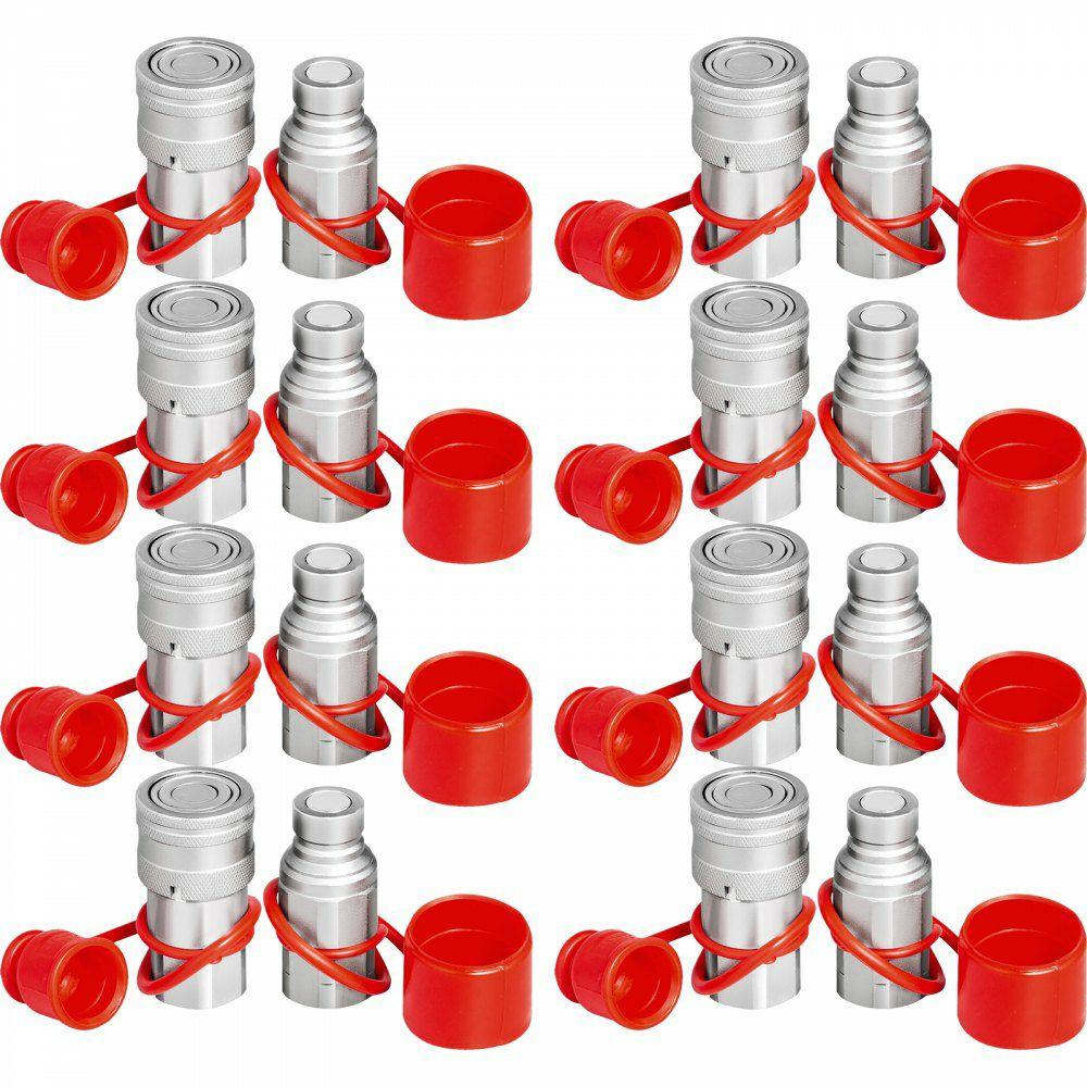 Skid Steer Hydraulic Quick Connect 1/2″ Body Hydraulic Coupler 1/2″ NPT Hydraulic Coupling Quick Connect 8 Pairs Hydraulic Quick Coupler 27.6 MPa (ISO 16028) (8 Pairs)  |  Fittings Fittings Fittings