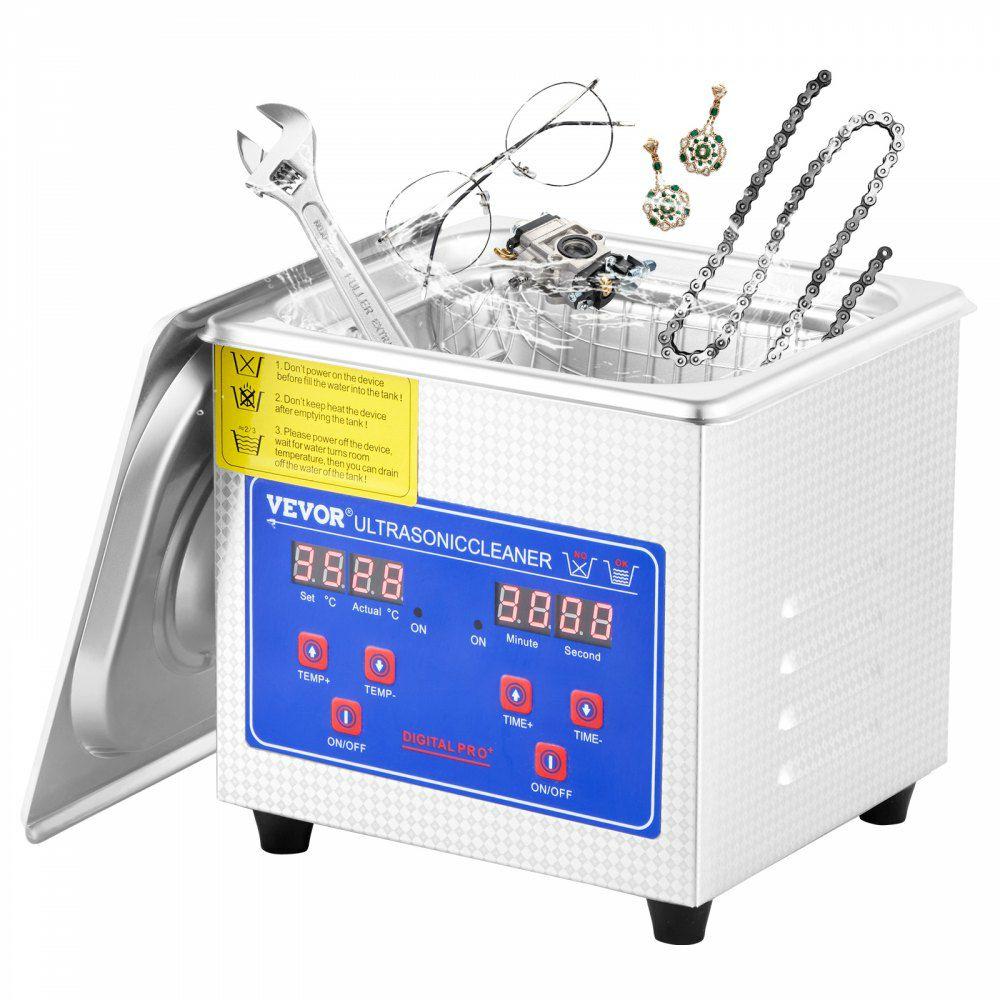 Ultrasonic Cleaner 1.3L Professional Ultrasonic Cleaner with Digital Timer 40kHz Excellent Ultrasonic Cleaning Machine 110V for Jewelry Watch Ring Coin Diamond Eyeglasses Small Parts Cleaning  |  Cleaning Equipment Cleaning Equipment Cleaning Equipment