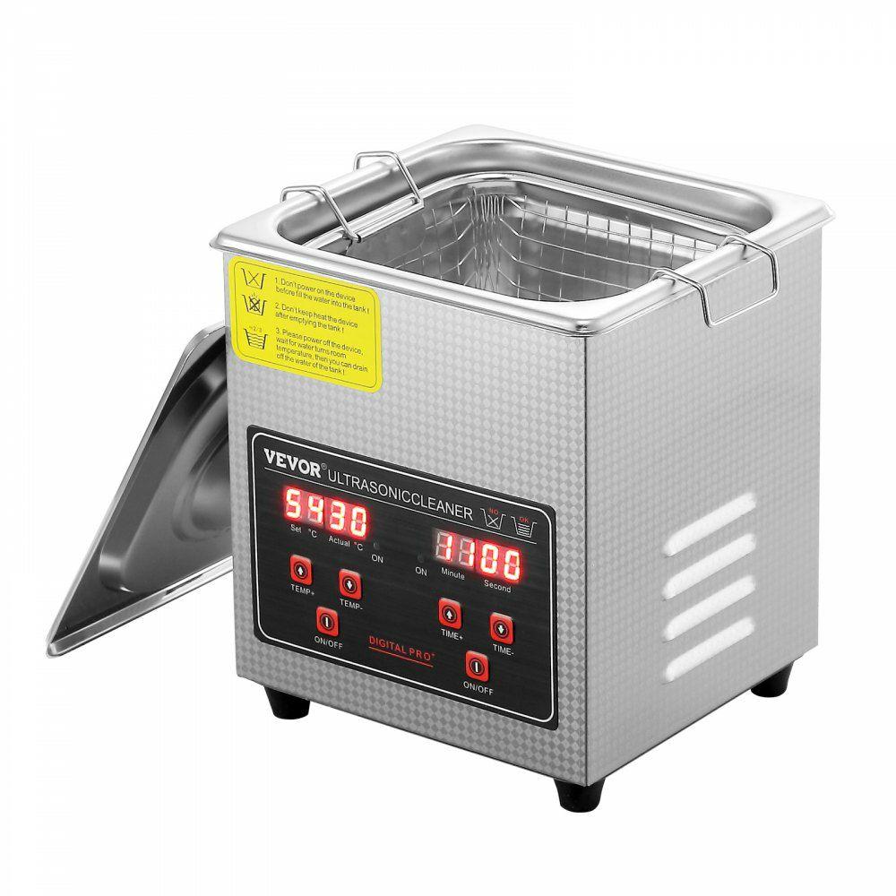 Ultrasonic Cleaner with Digital Timer & Heater, Professional Ultra Sonic Jewelry Cleaner, Stainless Steel Heated Cleaning Machine for Glasses Watch Rings Small Parts Circuit Board (2L)  |  Cleaning Equipment Cleaning Equipment Cleaning Equipment