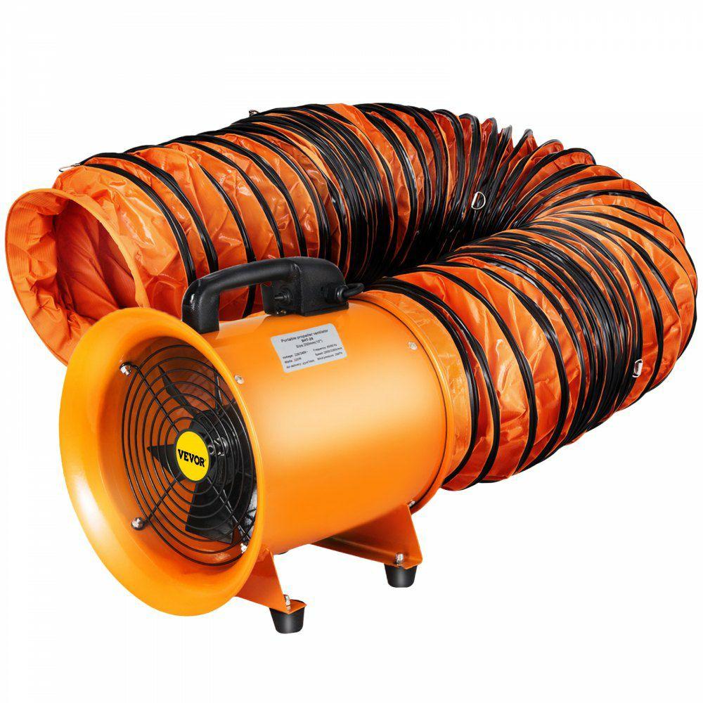 Utility Blower Fan 10 inch with 10M Duct Hose,250MM Portable Ventilator,0.45HP 1520 CFM High Velocity Utility Blower,Mighty Mini Low Noise,for Factories Basements Shipyards Farm  |  Ventilation Equipment & Supplies Heating & Cooling Portable Utility Blower