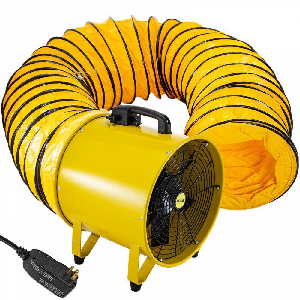 Utility Blower Fan, 16 Inches, 1100W 2160 & 3178 CFM High Velocity Ventilator w/ 16 ft/5 m Duct Hose, Portable Ventilation Fan, Fume Extractor for Exhausting & Ventilating at Home and Job Site  |  Ventilation Equipment & Supplies Heating & Cooling Portable Utility Blower