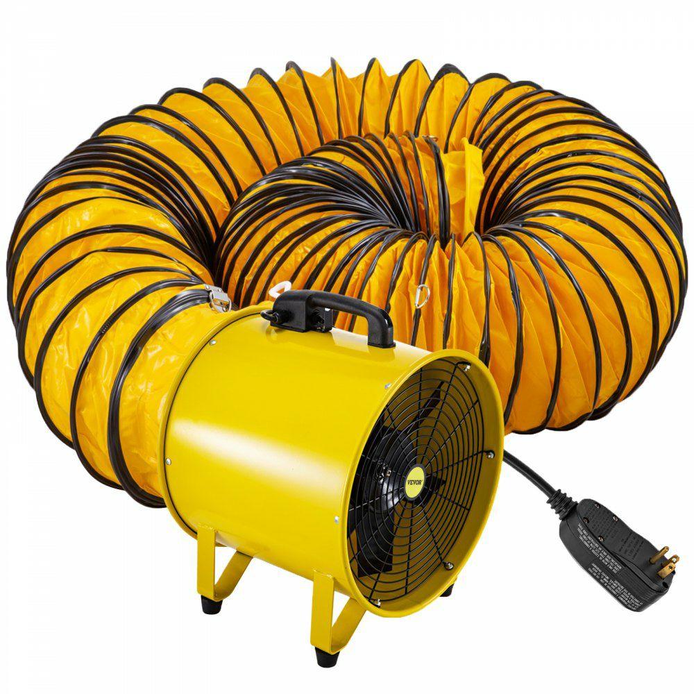 Utility Blower Fan, 16 Inches, 1100W 2160 & 3178 CFM High Velocity Ventilator w/ 32.8 ft/10 m Duct Hose, Portable Ventilation Fan, Fume Extractor for Exhausting & Ventilating at Home and Job Site  |  Portable Utility Blower Heating & Cooling Portable Utility Blower