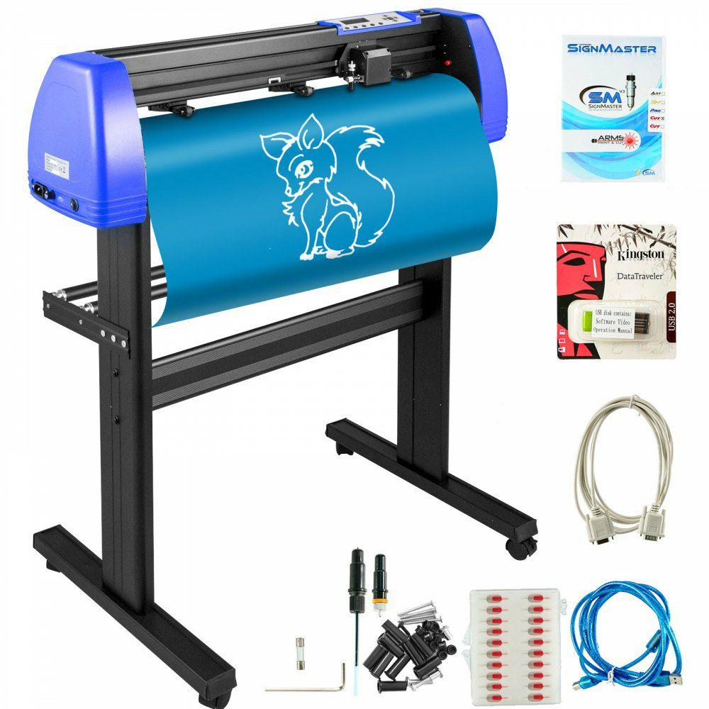 Vinyl Cutter 34 Inch Vinyl Cutter Machine with 20 Blades Maximum Paper Feed 870mm Vinyl Plotter Cutter Machine with Sturdy Floor Stand Adjustable Force and Speed for Sign Making PC ONLY  |  Printmaking Arts & Crafts & Sewing Printmaking