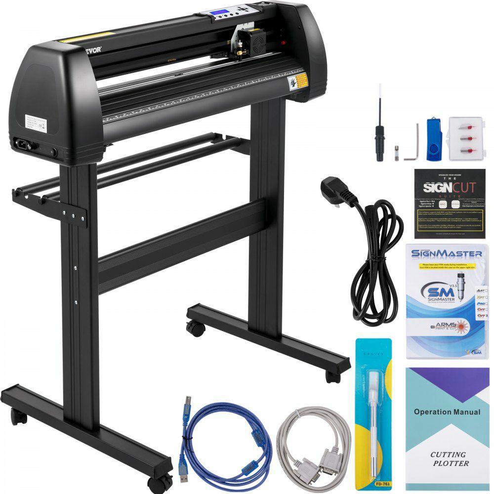 Vinyl Cutter Machine, 28in / 720mm, LED Plotter Printer, Precise Manual Positioning, Softwares Support MAC and Windows Systems, Adjustable Force and Speed, Floor Stand for Making Sign Label  |  Printmaking Arts & Crafts & Sewing Printmaking