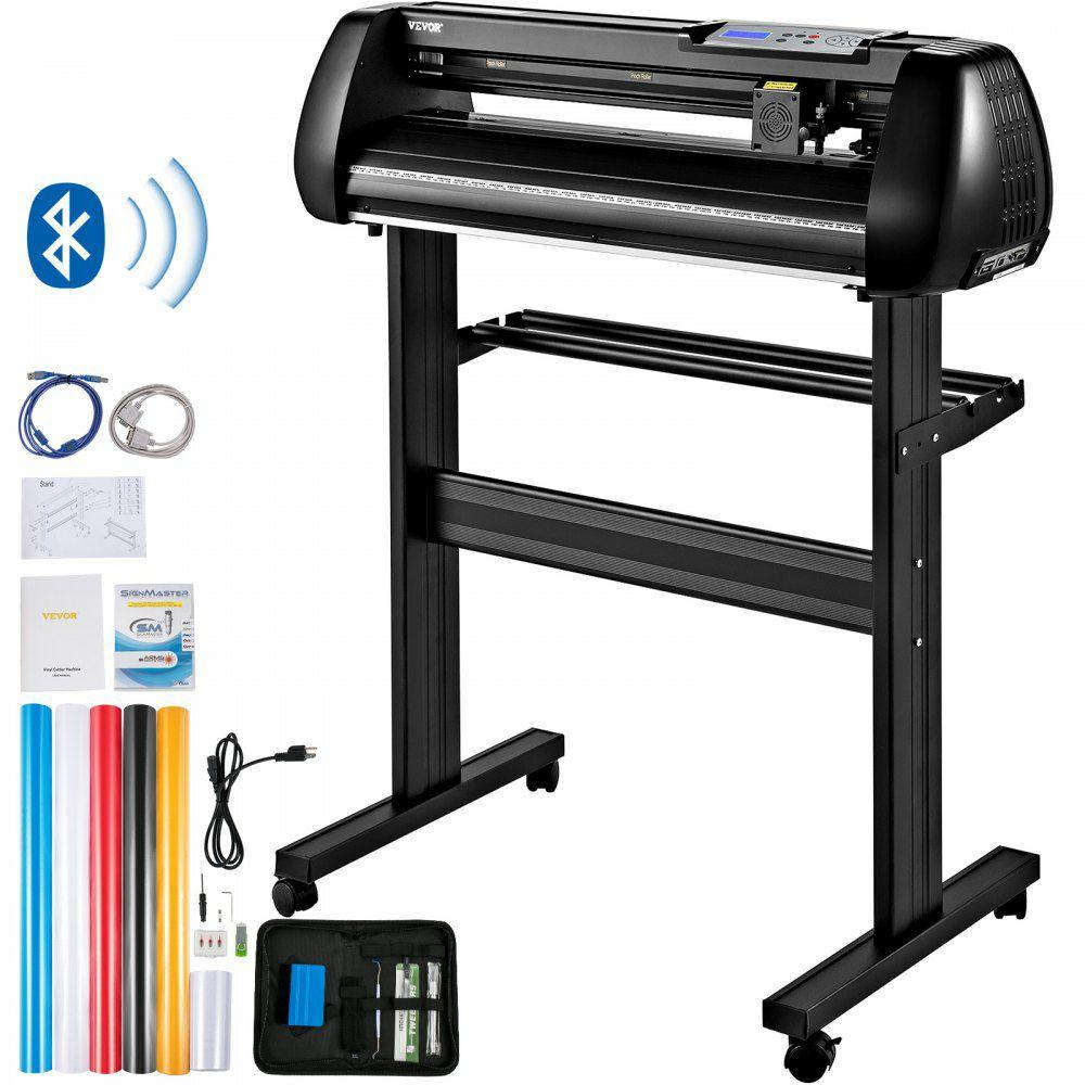 Vinyl Cutter Machine, 28in Offline Bluetooth Cutting Plotter Machine, 400in/10m Steel Roller Shaft Adjustable Speed Force, SignMaster Software Tool DIY Craft Kit for Sign Making Windows & Mobile  |  Vinyl Cutter Arts & Crafts & Sewing Printmaking