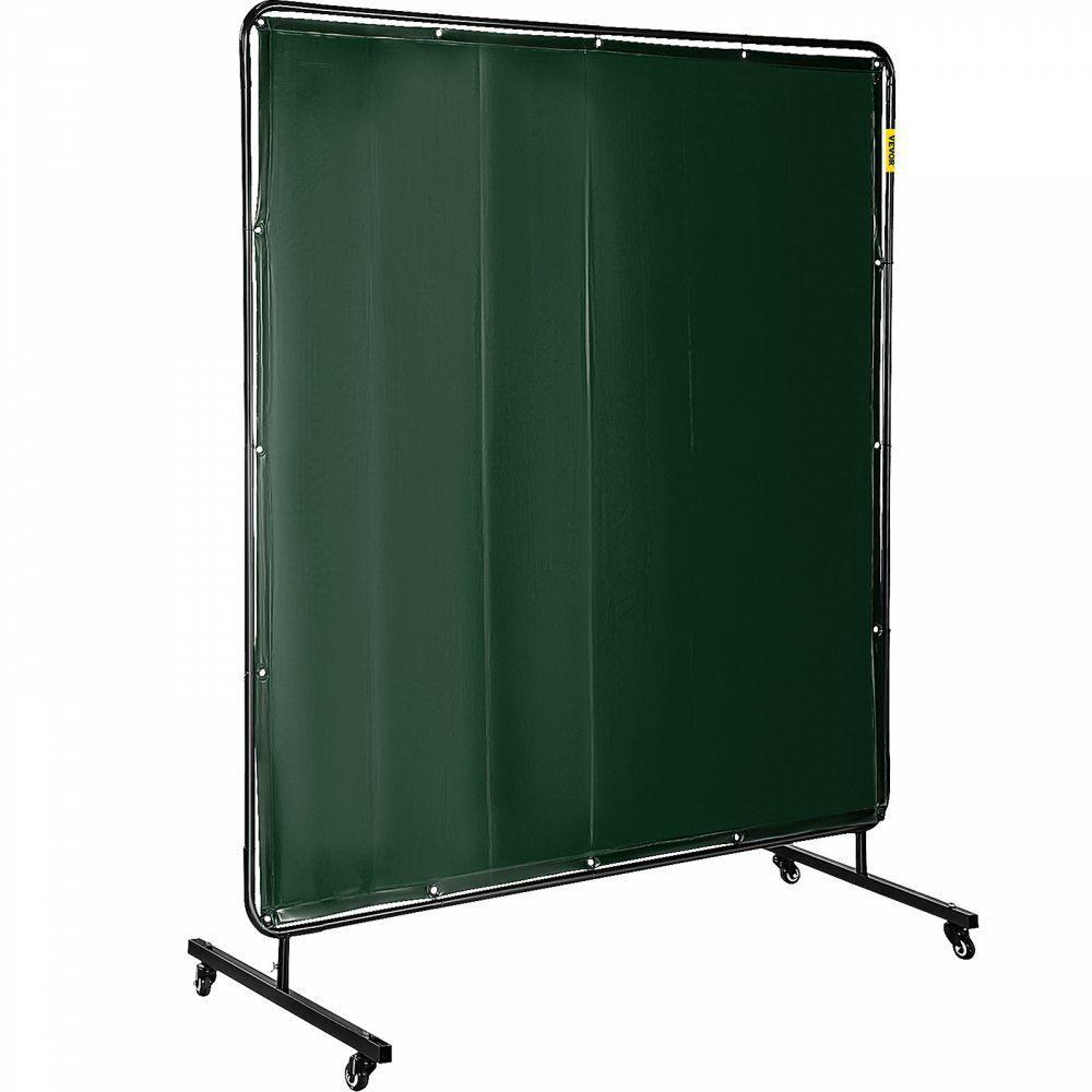 Welding Screen with Frame 6′ x 6′, Welding Curtain with 4 Wheels, Welding Protection Screen Green Flame-Resistant Vinyl, Portable Light-Proof Professional Green |  Welding Safety Equipment Welding Green