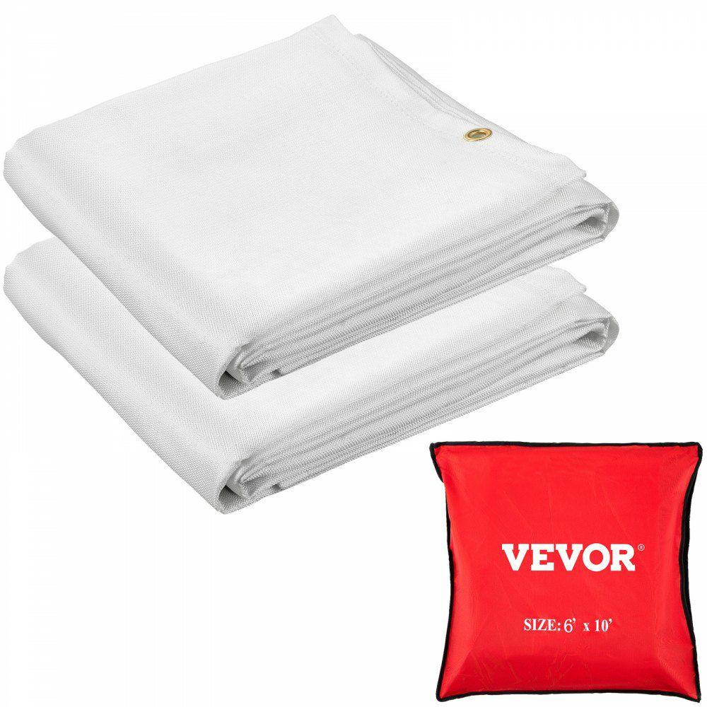 Fire Blankets, 2 Pack Welding Blankets, 8′ x 10′ Fire Suppression Blanket, 1022°F Flame Retardant Blanket, White Fire Emergency Blankets, Fiberglass Fire Retardant Blanket with 12 Brass Grommets White |  Welding Safety Equipment Welding Welding Safety Equipment