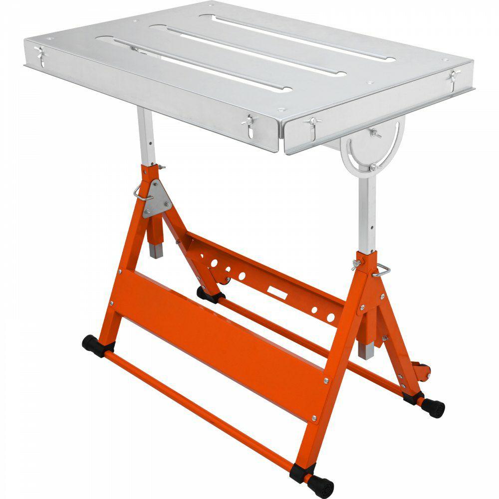 Welding Table 30″ x 20″, 400lbs Load Capacity Steel Welding Workbench Table on Wheels, Folding Work Bench with Three 1.1″ Slot, 3 Tilt Angles, Adjustable Height, Retractable Guide Rails  |  Welding Supplies Welding Welding Supplies