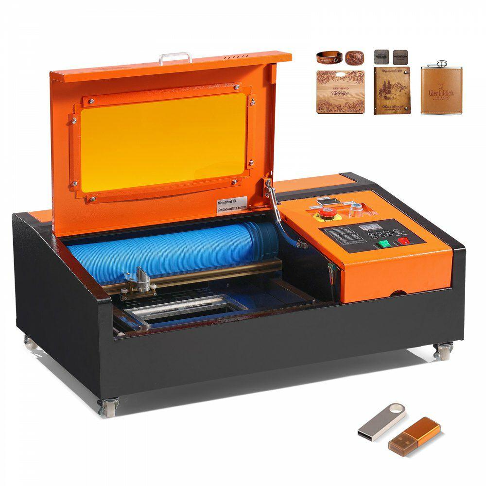 40W Desktop CO2 Laser Engraver, 12 x 8 in, 11.8 IPS Laser Cutter Machine with Water-Cooled Laser Tube, Compatible with CorelDRAW, Windows XP 7 8 10, EMF, JPG, PLT, WMF, for Wood Acrylic Fabric  |  Engraving Arts & Crafts & Sewing Engraving