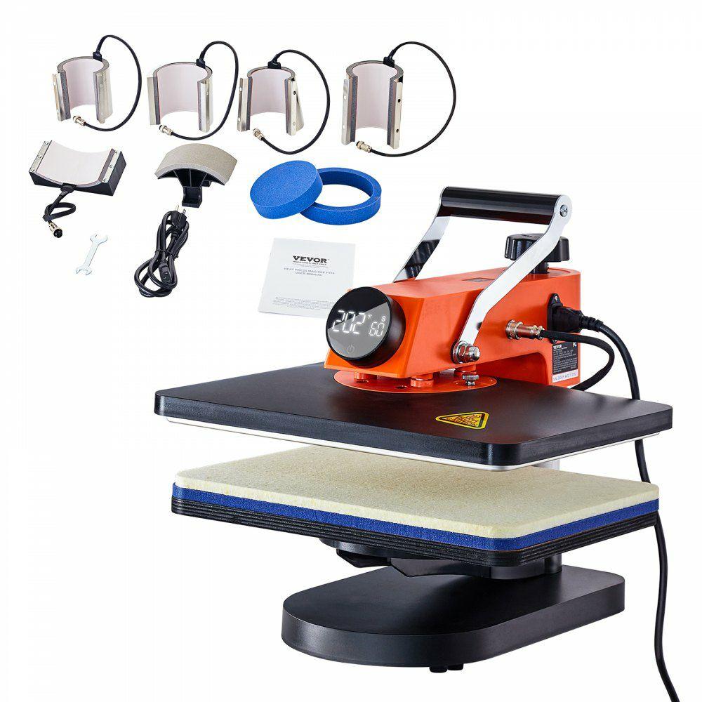 Heat Press Machine – 8 in 1 Heat Press Sublimation Machine for DIY T-Shirts/Hats/Mugs/Heat Transfer Projects, 12×15 Multifunction Swing Away Heat Press with 360° Rotation/Mica Heating/Knob-style  |  Heat Press Machine Arts & Crafts & Sewing Heat Press Machine