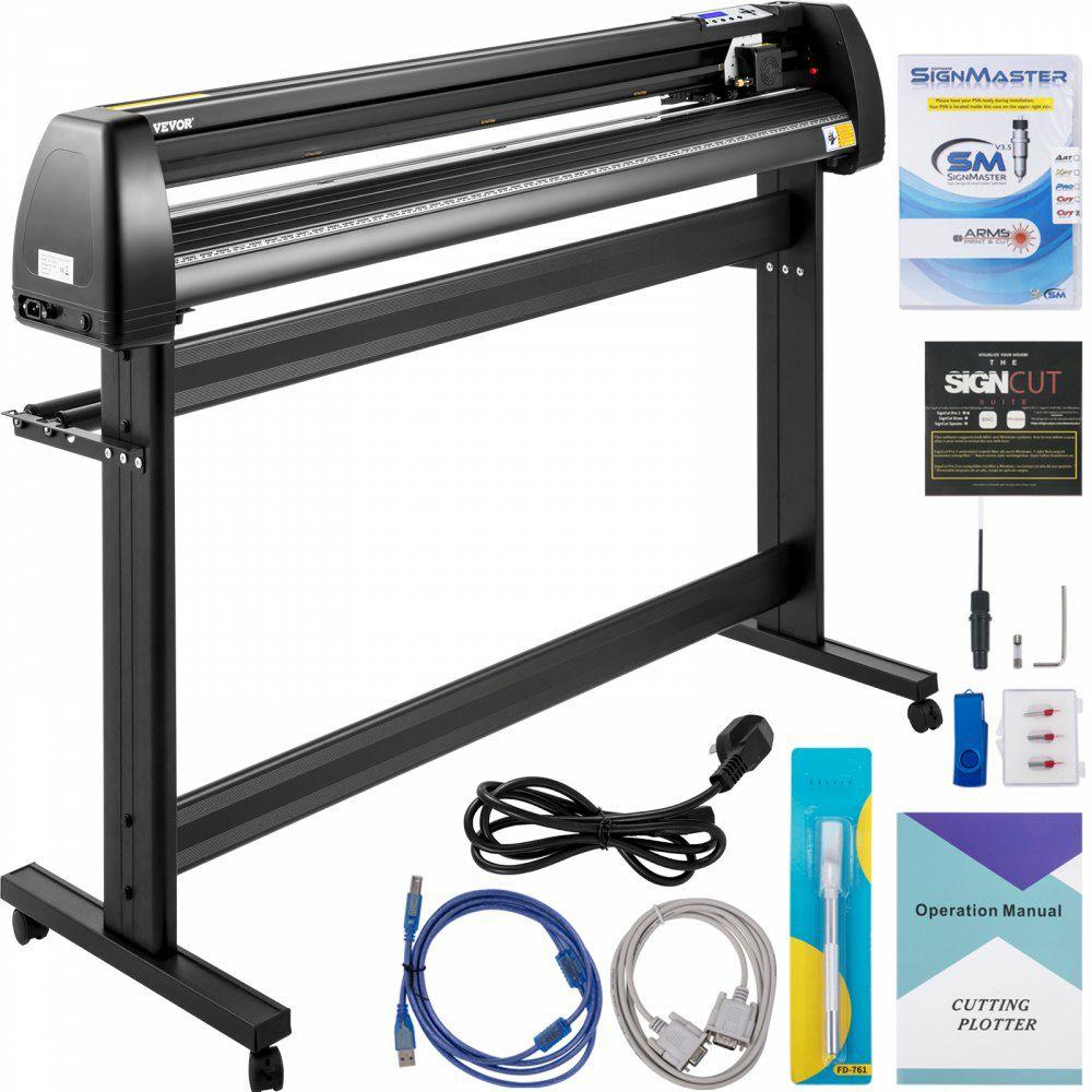 Vinyl Cutter Machine, 53in / 1350mm, LED Plotter Printer, Precise Manual Positioning, Softwares Support MAC and Windows Systems, Adjustable Force and Speed, Floor Stand for Making Sign Label  |  Printmaking Arts & Crafts & Sewing Printmaking