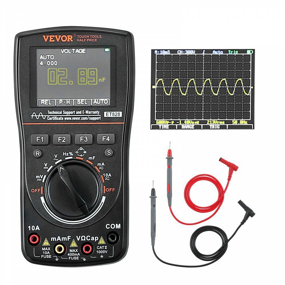 2-in-1 Handheld Digital Oscilloscope, 2.5MS/S Sampling Rate, 1MHZ Bandwidth Portable Oscilloscope Multimeter with 2.4in LCD and Storage Bag, for Automotive Repair Electronic Circuit Testing  |  Test & Measurement & Inspection Lab Test & Measurement & Inspection